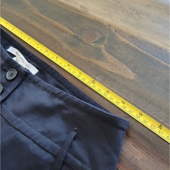 Max Studio Black Suit Pants | Wide Leg Dress Pants Solid Black Trouser | Size 6 - Picture 5 of 8